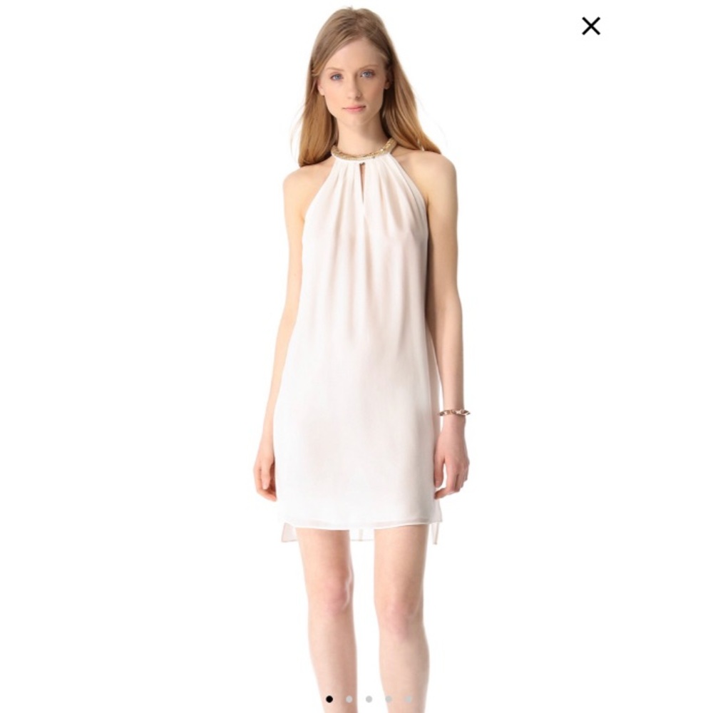 Rebecca Taylor Grecian Sequin halter mini dress